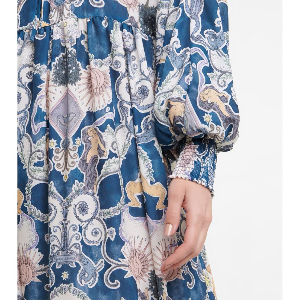 See By Chloé Women's Lovers Print Long Sleeve Midi Floral Dress Blue - Picture 9 of 12